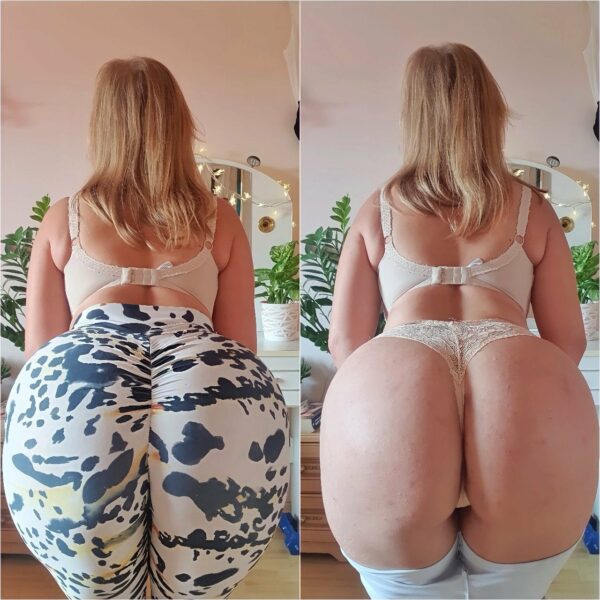 Comparison photo, for lovers of big, juicy ass, thong and yoga pants. [F]
