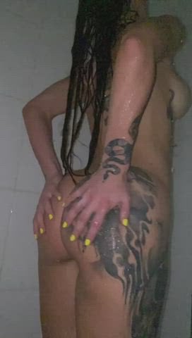 Ass Shower Tattoo Porn🥵❤️‍🔥Brazilian girl 😈🔥 [f]